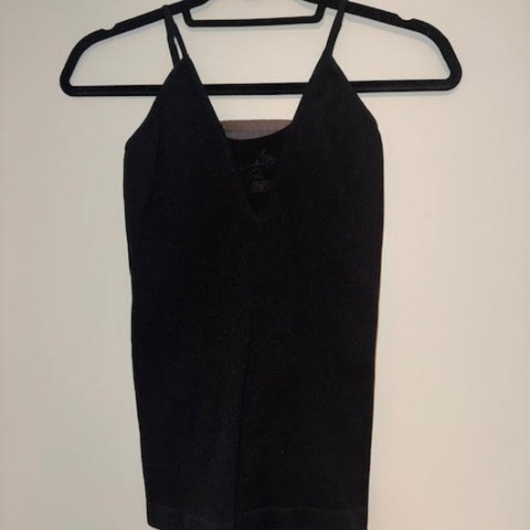 Free People Tops - Free People Blac Tight Stretch Spaghetti Strap Tank with Mesh on Top (Size M/L)